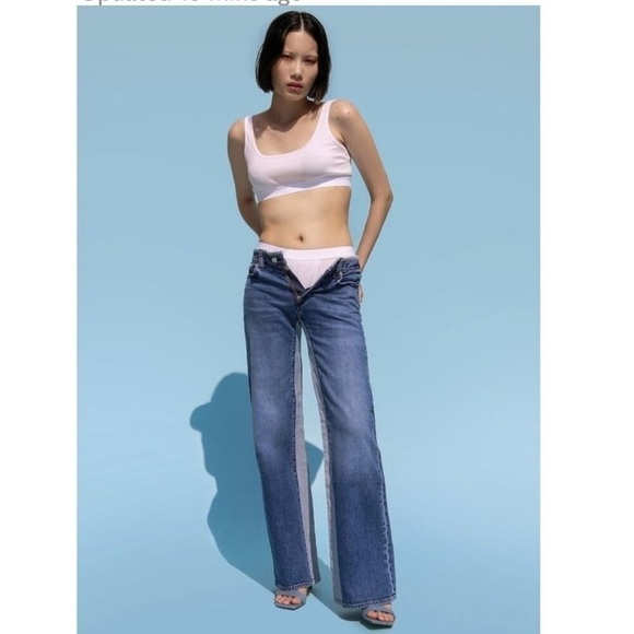 Adriano Goldshmied Daily Blue Virgo Champlain Two Toned Wide Leg Jean NWT - Picture 1 of 16
